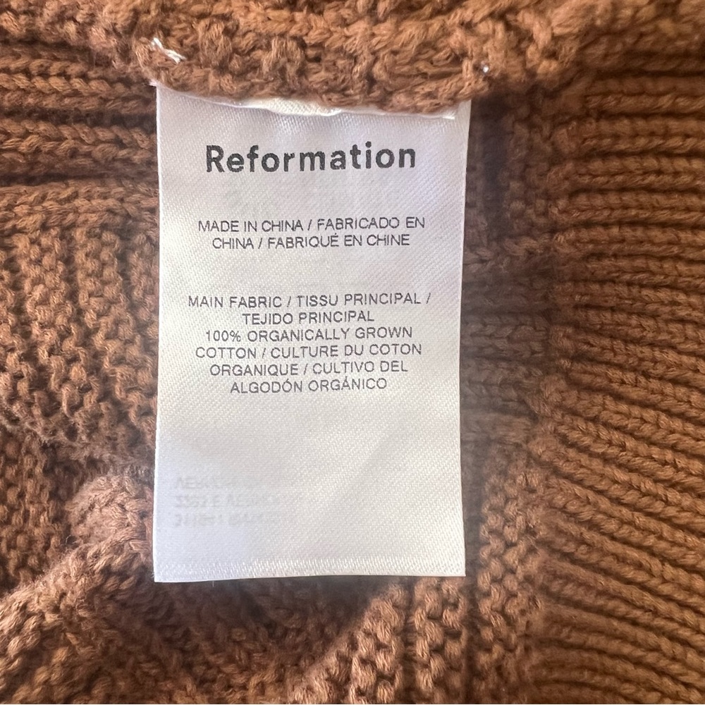 Reformation Winnie basketweave organic cotton sweater size XL - Picture 7 of 8